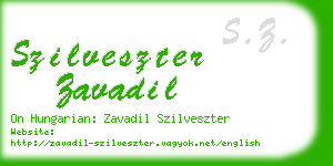 szilveszter zavadil business card